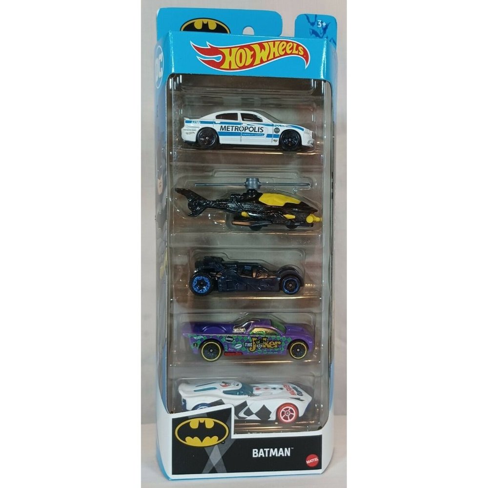 Hot Wheels 5 Car Gift Pack,  Batman,  2020, 1:64 Diecast, Mattel, New